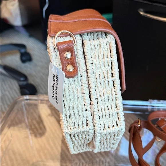 Brown and Cream Hexagonal Women Bag - Picture 5 of 7